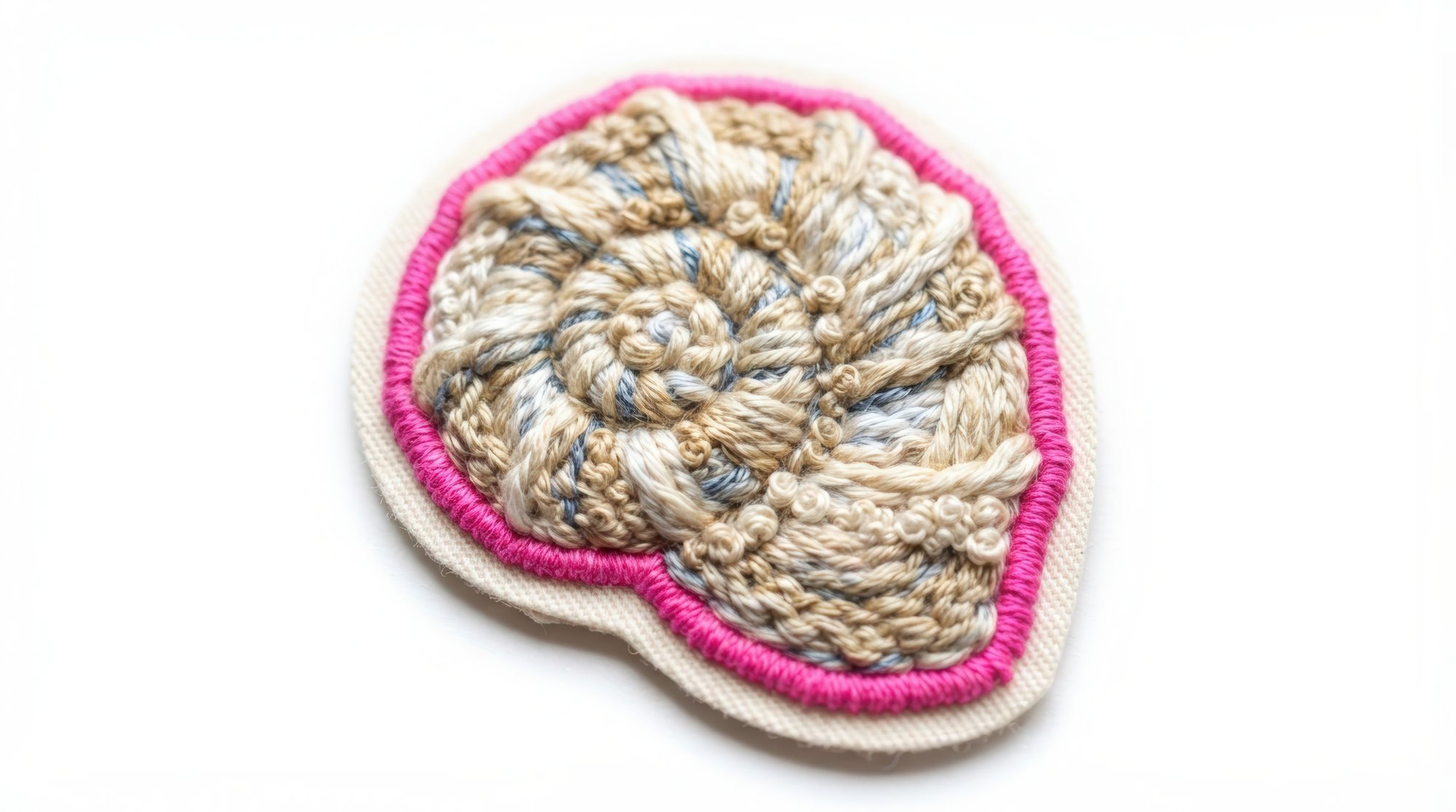 Close-up embroidered floral patch